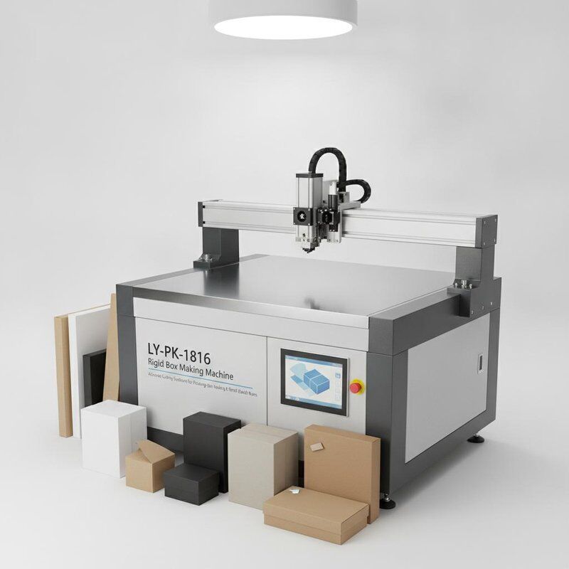 LY-PK-1816 rigide box making machine die nauwkeurige snijoplossingen biedt voor verpakkingsmonsters maken en kleine batch runs