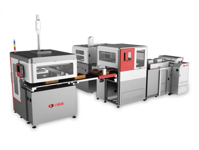 />LY-HB1200CN Intelligente hogesnelheidsrigide doos productielijn</strong></span></p>
<p> </p>
<p>LY-HB1200CN/CM is een Intelligent High-Speed Rigid Box Production Line. Productiesnelheid tot 20-30pcs/min, waardoor het bereik groot is. Geschikt voor de productie van starre dozen zoals smartphone dozen,make-updozen, juwelendozen en wijndozen.<br/>Deze machine gebruikt een servo-besturingssysteem en een visueel positioneringssysteem om automatisch papier te voeden, te lijmen, asbord, hoek plakken, positioneren, doos vasthouden en rand wikkelen.<br/>In Feeding, lijm en transportband met behulp van bekende merk servo drive, kan oneindig variabele snelheid, hoge precisie, gemakkelijk te verstellen, tijd besparen;Positionering deel adopteert visuele positioneringssysteem en robot grijpen grijze doos om de positionering nauwkeurigheid en efficiëntie te verbeteren, positionering met een nauwkeurigheid van ± 0,05 mm, positionerings- en debugging snelheid is sneller.</p>
<hr/>
<p><img src=